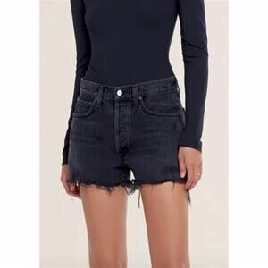 AGOLDE Parker Frayed Hem Jean Shorts in Vortex
